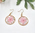 Pressed Flower Botanical circle Dangle Earrings natural jewelry